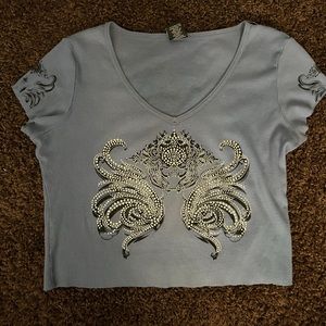 Y2K rhinestone top